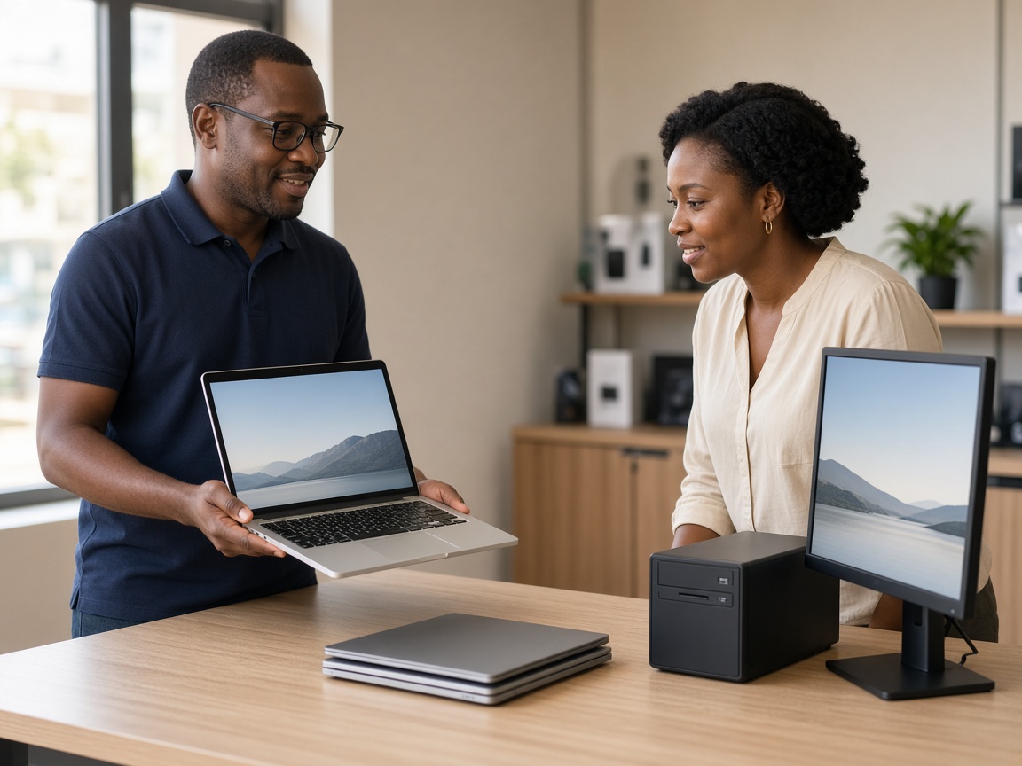 Laptop and desktop computers ready for supply